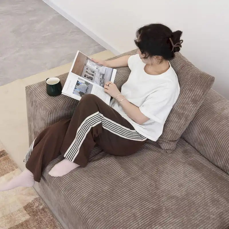 Große Cordstoff-Polsterung Modulares Ecksofa-Set für das Wohnzimmer