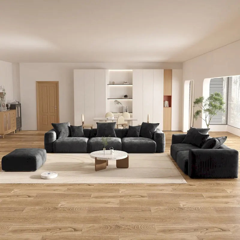 Große Cordstoff-Polsterung Modulares Ecksofa-Set für das Wohnzimmer