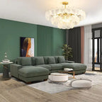 123 U-förmiges 6-teiliges Cord-Sofa