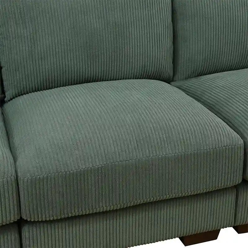 123 U-förmiges 6-teiliges Cord-Sofa
