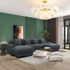 123 U-förmiges 6-teiliges Cord-Sofa