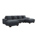 123 U-förmiges 6-teiliges Cord-Sofa