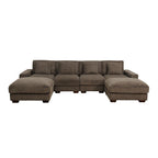 123 U-förmiges 6-teiliges Cord-Sofa