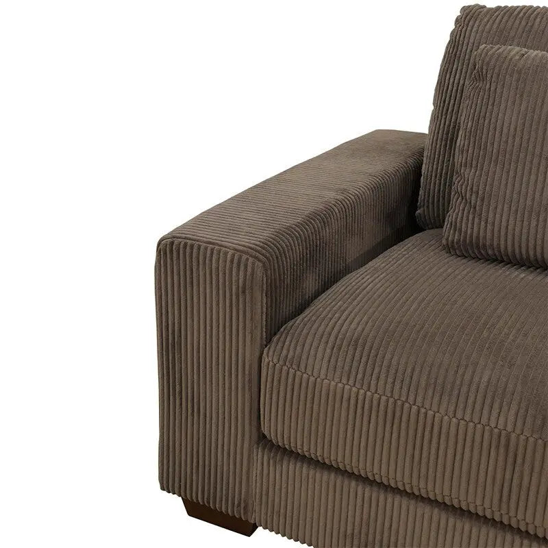 123 U-förmiges 6-teiliges Cord-Sofa