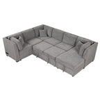 MERAX Ecksofa mit Ausziehfunktion und Stauraum-Recamiere