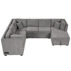 MERAX Ecksofa mit Ausziehfunktion und Stauraum-Recamiere