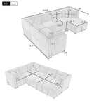 MERAX Ecksofa mit Ausziehfunktion und Stauraum-Recamiere