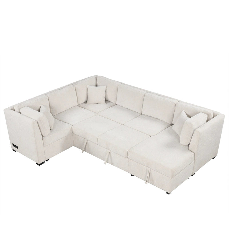 MERAX Ecksofa mit Ausziehfunktion und Stauraum-Recamiere