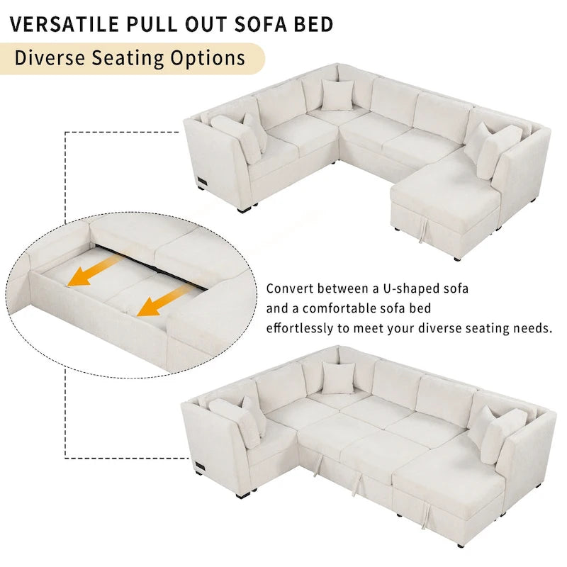 MERAX Ecksofa mit Ausziehfunktion und Stauraum-Recamiere