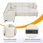 MERAX Ecksofa mit Ausziehfunktion und Stauraum-Recamiere