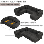 MERAX Ecksofa mit Ausziehfunktion und Stauraum-Recamiere