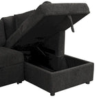 MERAX Ecksofa mit Ausziehfunktion und Stauraum-Recamiere
