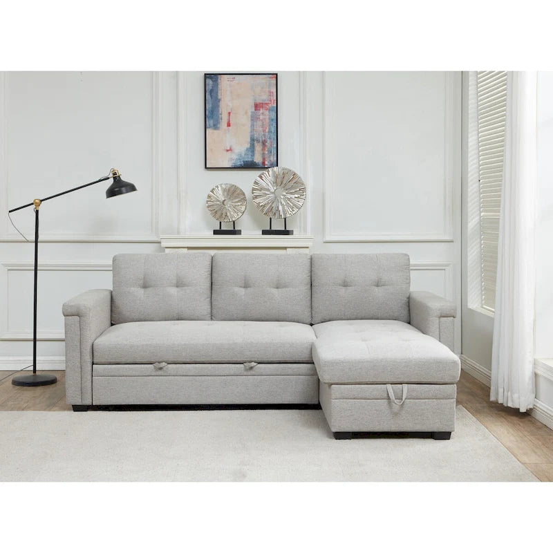 Stauraum-Schlafsofa mit umbaubarer Recamiere
