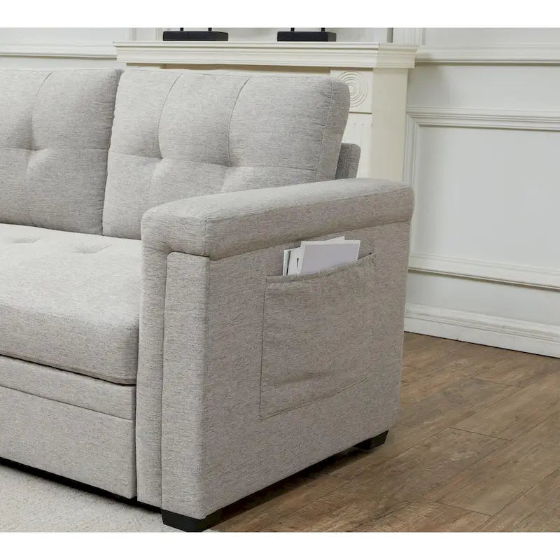 Stauraum-Schlafsofa mit umbaubarer Recamiere