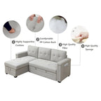Stauraum-Schlafsofa mit umbaubarer Recamiere