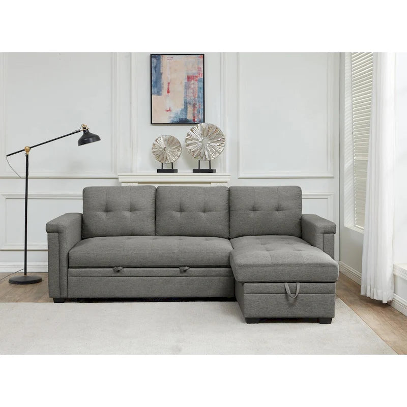 Stauraum-Schlafsofa mit umbaubarer Recamiere