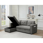 Stauraum-Schlafsofa mit umbaubarer Recamiere
