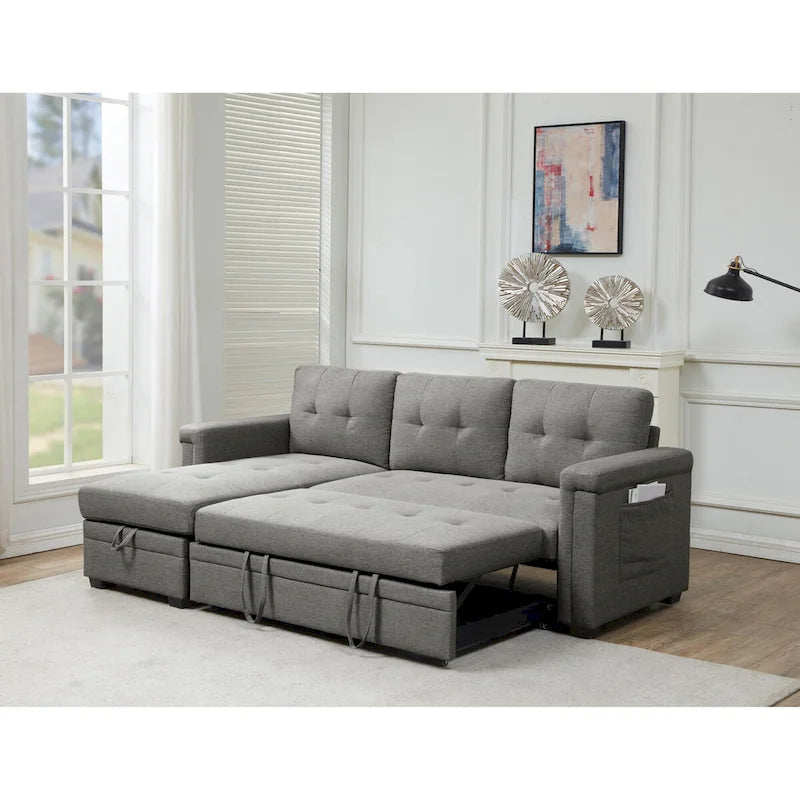 Stauraum-Schlafsofa mit umbaubarer Recamiere