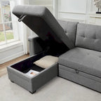 Stauraum-Schlafsofa mit umbaubarer Recamiere
