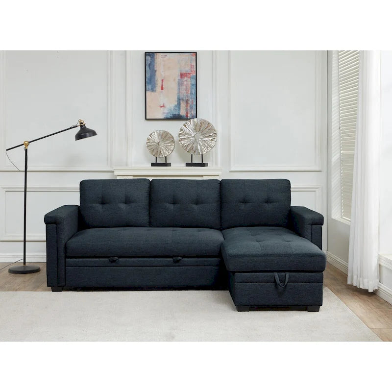 Stauraum-Schlafsofa mit umbaubarer Recamiere