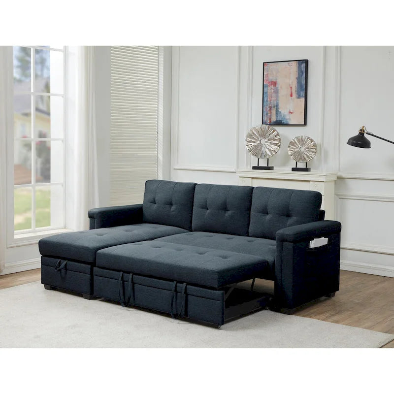 Stauraum-Schlafsofa mit umbaubarer Recamiere