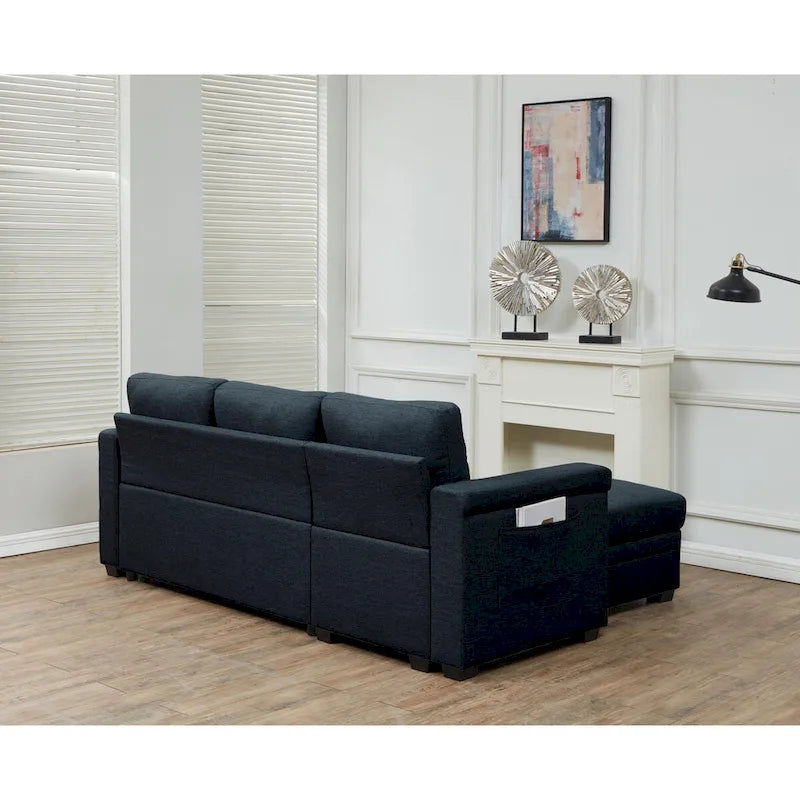 Stauraum-Schlafsofa mit umbaubarer Recamiere