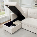 Stauraum-Schlafsofa mit umbaubarer Recamiere