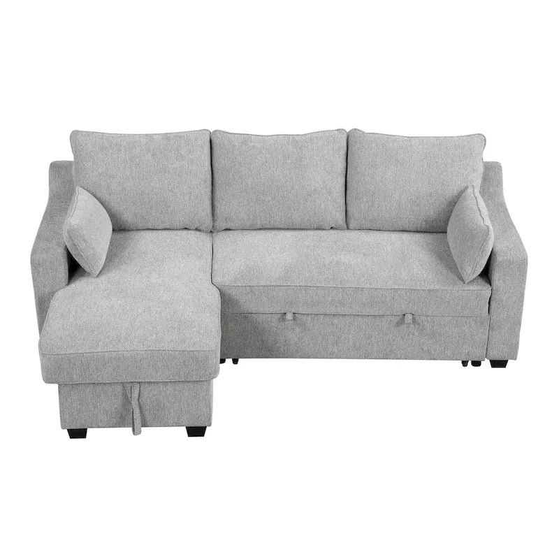 MERAX L-förmiges Schlafsofa mit Stauraum-Recamiere