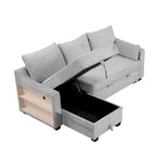 MERAX L-förmiges Schlafsofa mit Stauraum-Recamiere