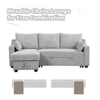 MERAX L-förmiges Schlafsofa mit Stauraum-Recamiere