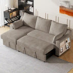 MERAX L-förmiges Schlafsofa mit Stauraum-Recamiere