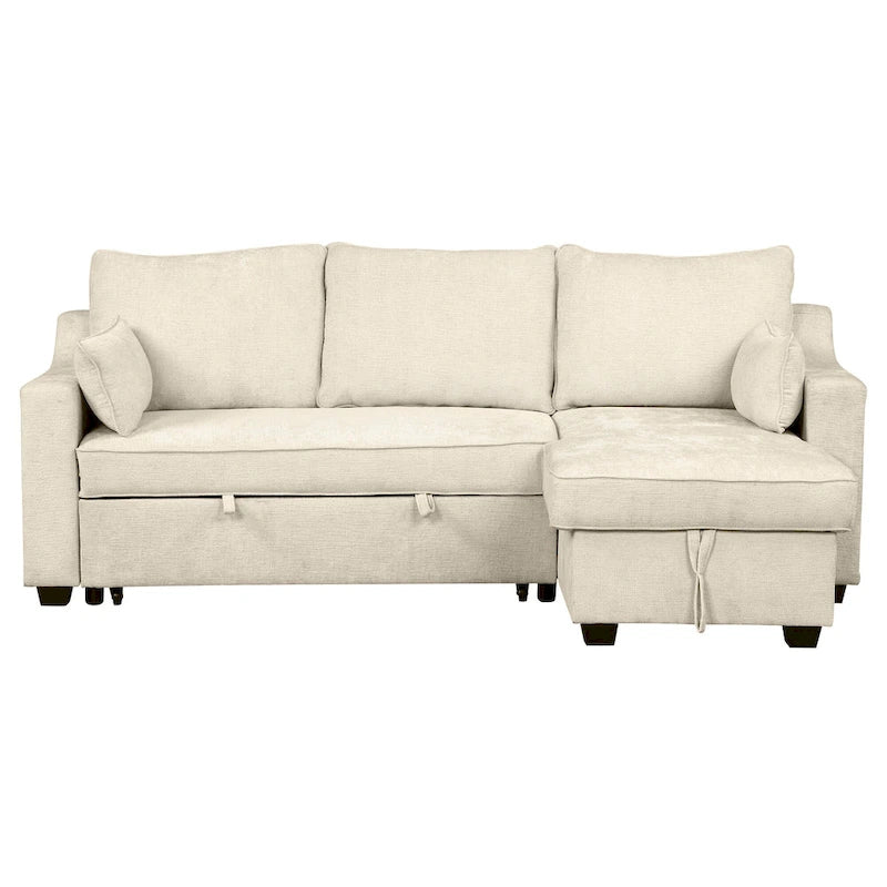 MERAX L-förmiges Schlafsofa mit Stauraum-Recamiere