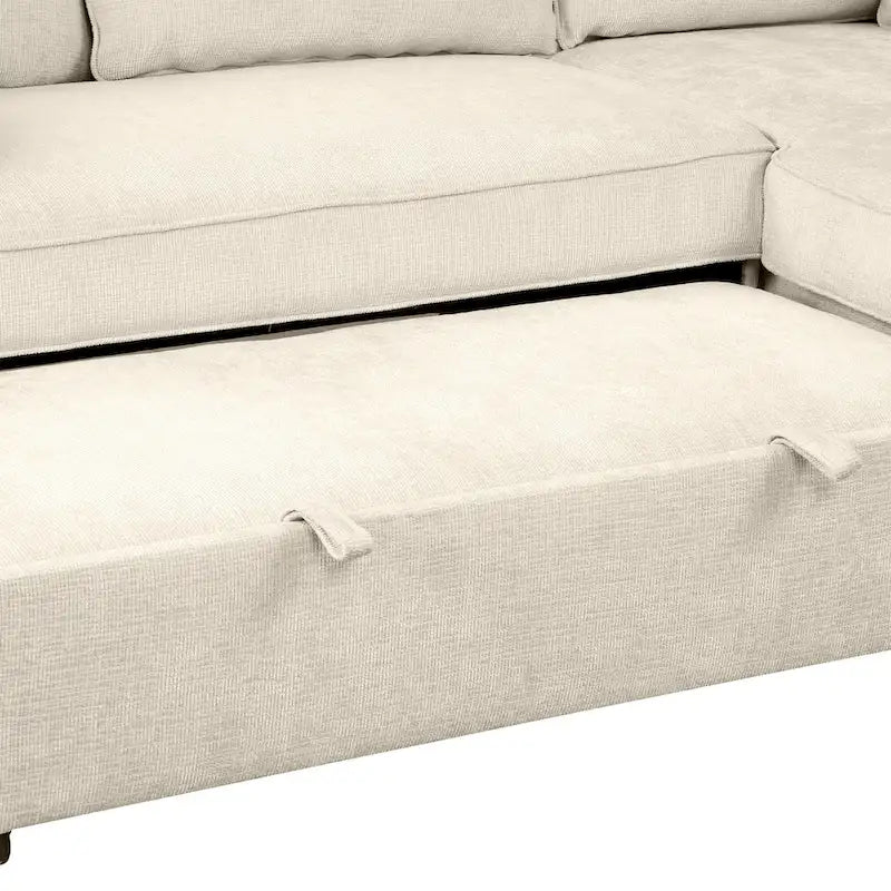 MERAX L-förmiges Schlafsofa mit Stauraum-Recamiere