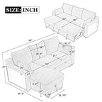 MERAX L-förmiges Schlafsofa mit Stauraum-Recamiere