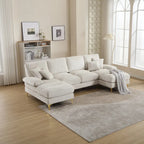 HOMEFUN Chenille Upholstered U-Shaped Living Room Sectional Sofa
