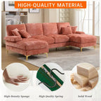 HOMEFUN Chenille gepolstertes U-förmiges Wohnzimmer-Ecksofa