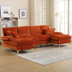 HOMEFUN Chenille gepolstertes U-förmiges Wohnzimmer-Ecksofa