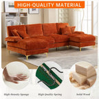 HOMEFUN Chenille gepolstertes U-förmiges Wohnzimmer-Ecksofa