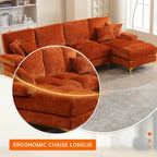 HOMEFUN Chenille gepolstertes U-förmiges Wohnzimmer-Ecksofa