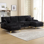 HOMEFUN Chenille gepolstertes U-förmiges Wohnzimmer-Ecksofa