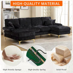 HOMEFUN Chenille gepolstertes U-förmiges Wohnzimmer-Ecksofa