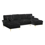 HOMEFUN Chenille gepolstertes U-förmiges Wohnzimmer-Ecksofa