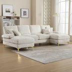 HOMEFUN Chenille gepolstertes U-förmiges Wohnzimmer-Ecksofa
