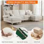 HOMEFUN Chenille gepolstertes U-förmiges Wohnzimmer-Ecksofa