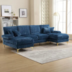 HOMEFUN Chenille gepolstertes U-förmiges Wohnzimmer-Ecksofa