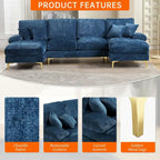 HOMEFUN Chenille gepolstertes U-förmiges Wohnzimmer-Ecksofa