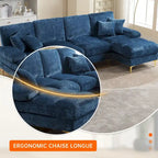 HOMEFUN Chenille gepolstertes U-förmiges Wohnzimmer-Ecksofa