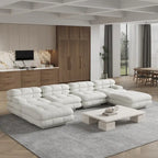 146 Cabrio Modulares U-förmiges Luxus-Ecksofa, modernes 6-Sitzer-Sofa mit Chaiselongue und Ottomane für das Wohnzimmer