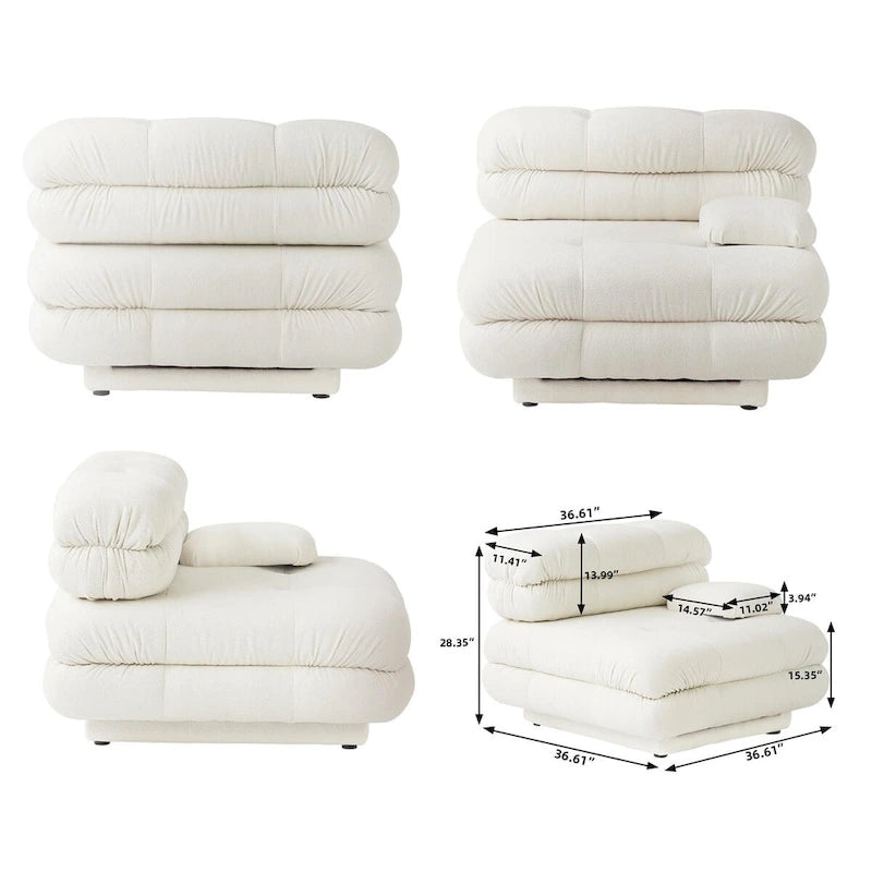 146 Cabrio Modulares U-förmiges Luxus-Ecksofa, modernes 6-Sitzer-Sofa mit Chaiselongue und Ottomane für das Wohnzimmer