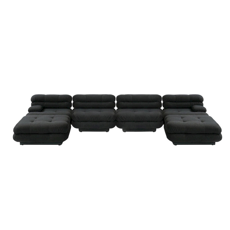 146 Cabrio Modulares U-förmiges Luxus-Ecksofa, modernes 6-Sitzer-Sofa mit Chaiselongue und Ottomane für das Wohnzimmer